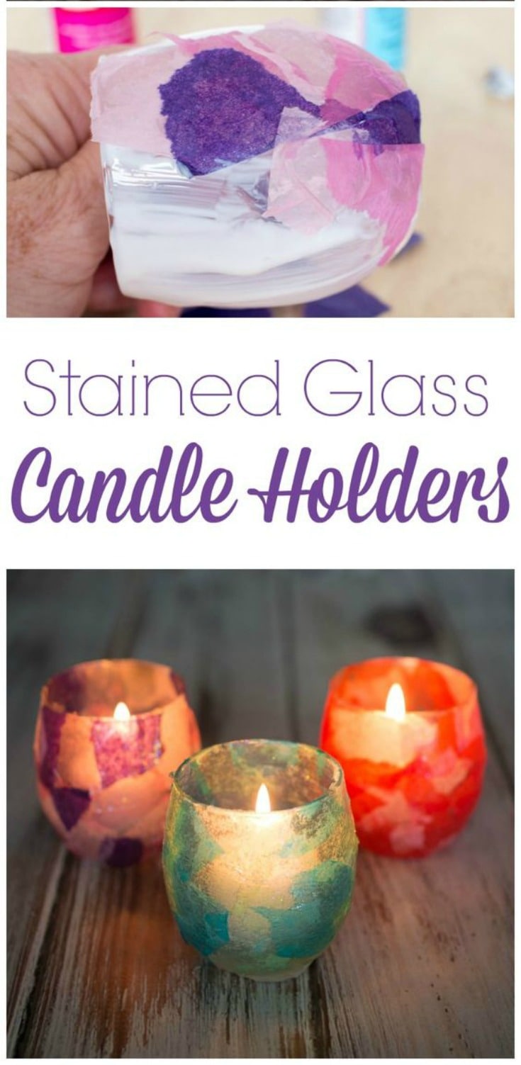 Stained Glass Votive Candle Holders.