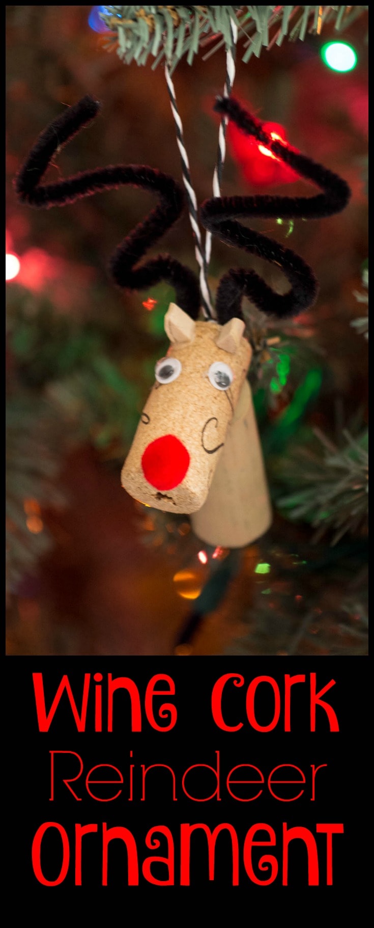 Wine cork reindeer ornament. (No changes made)