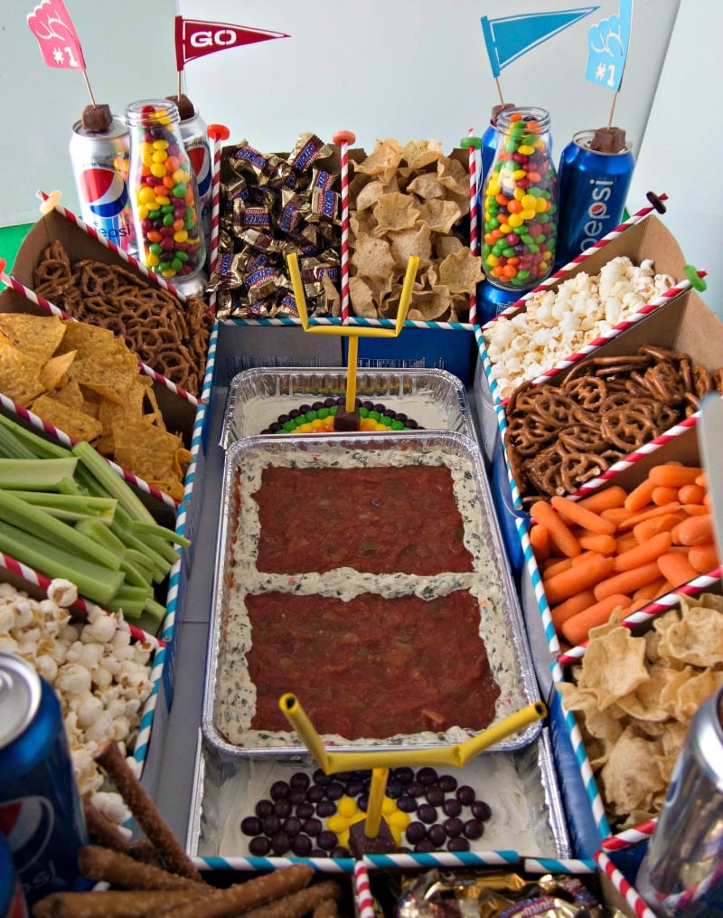 complete overview of snack stadium with snacks in the stands