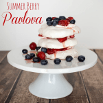 stacked pavlova with berries