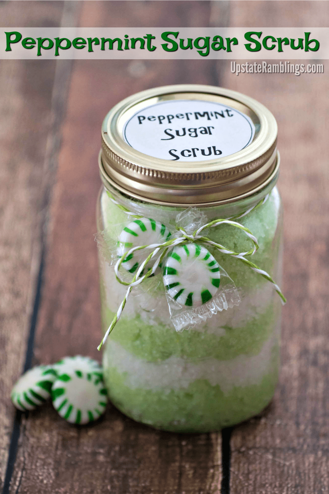 This Homemade Peppermint Sugar Scrub is a perfect DIY Beauty gift for someone who deserves pampering - great for the holidays. FREE printable labels included! Made with coconut oil and peppermint essential oil. #skincare #beauty #handmade #scrub