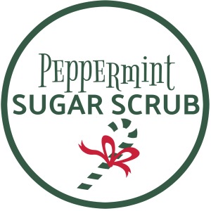Christmas appropriate label for peppermint sugar scrub