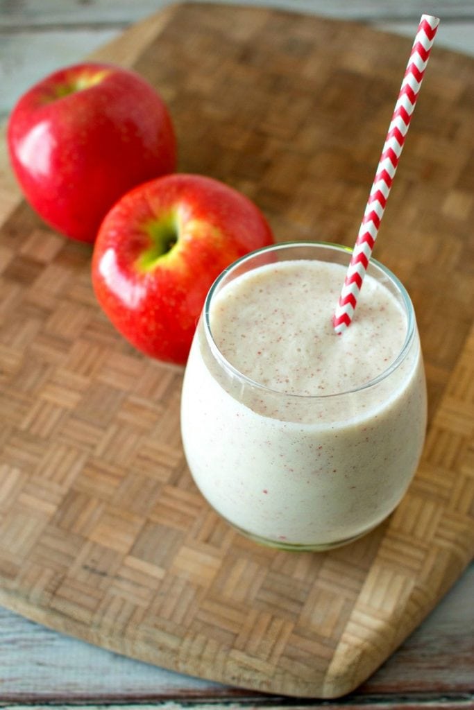 smoothie with red and white striped straw