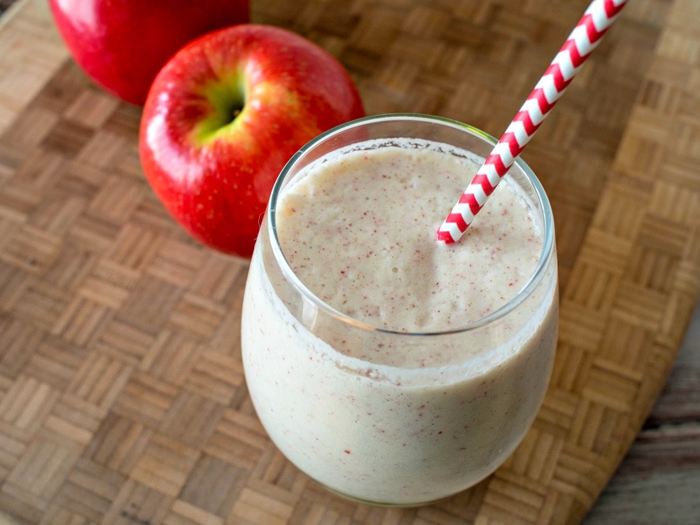 top view of apple smoothie