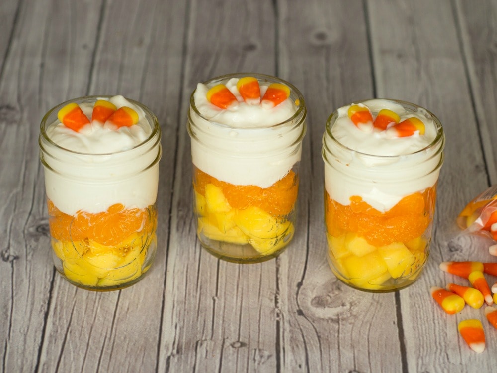 Fruit and Yogurt Parfait for an easy Halloween snack 