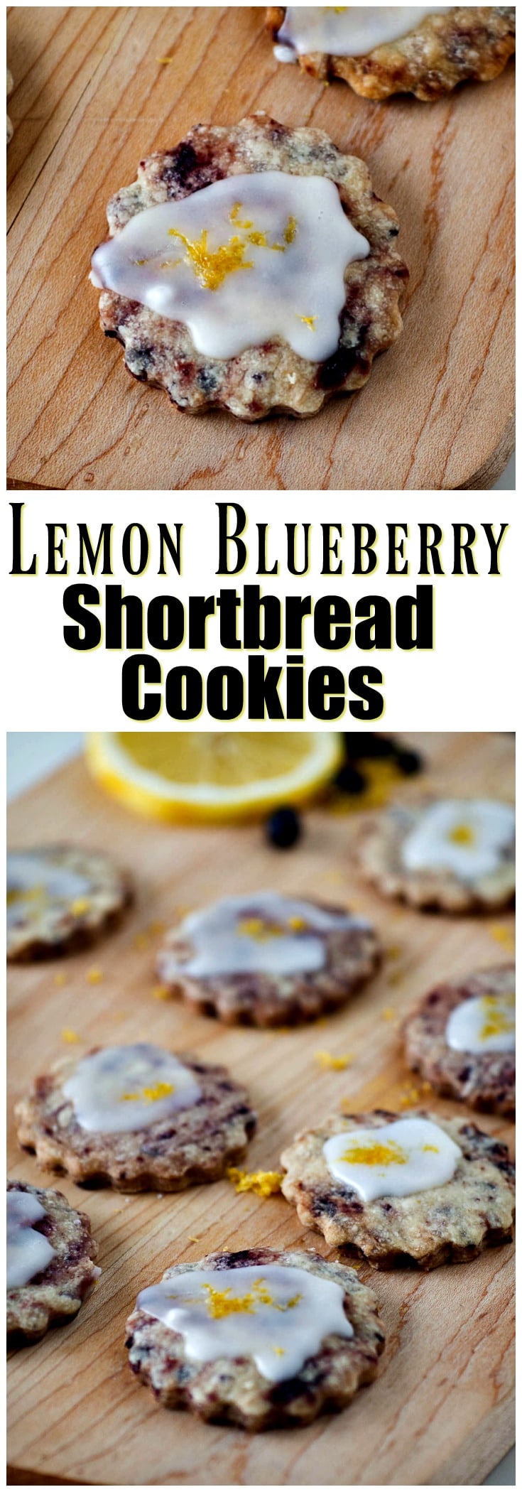 Lemon Blueberry Shortbread Cookies | Blueberry Shortbread Cookies with Lemon Glaze | Tea Time Cookies | Shortbread Cookies in a Food Processor | Fruity Cookies