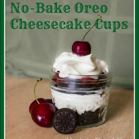 No-bake Oreo Cheesecake Cups with Cherries Recipe