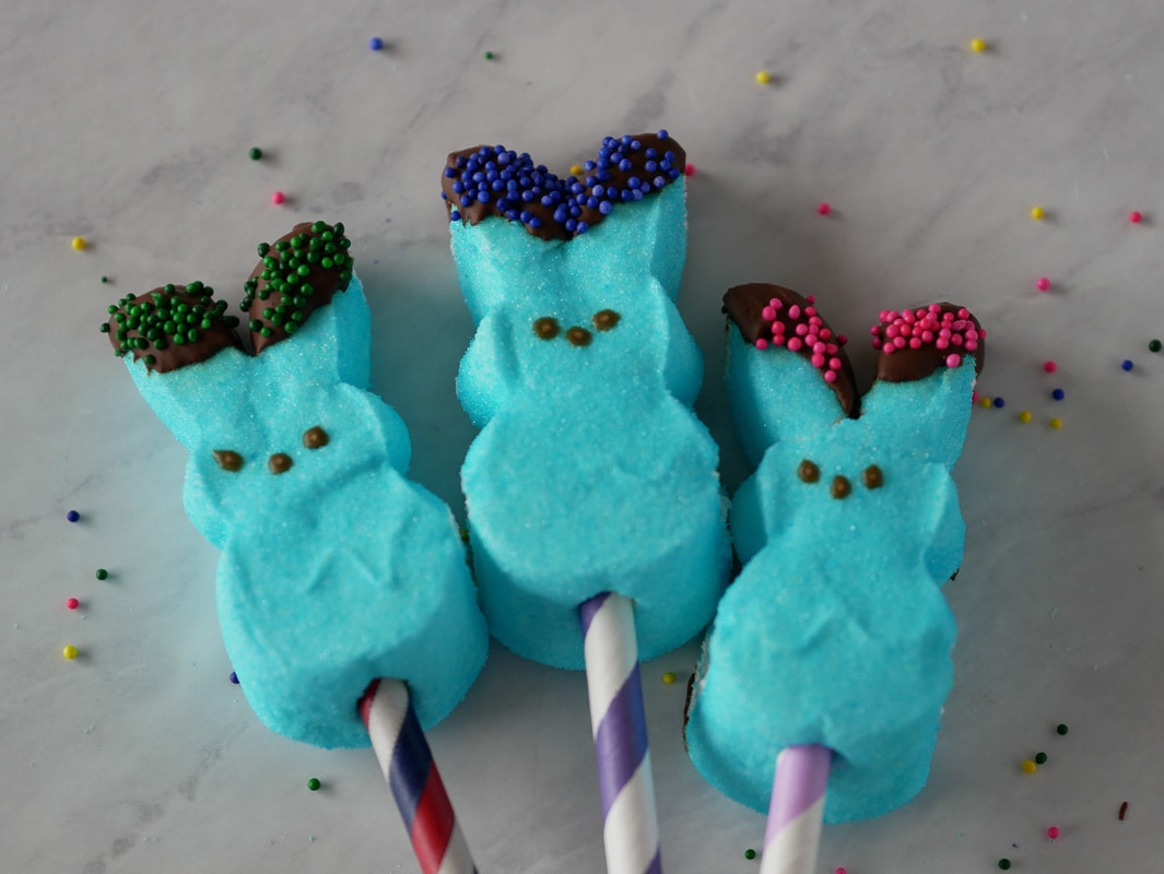 Peeps with chocolate dipped ears