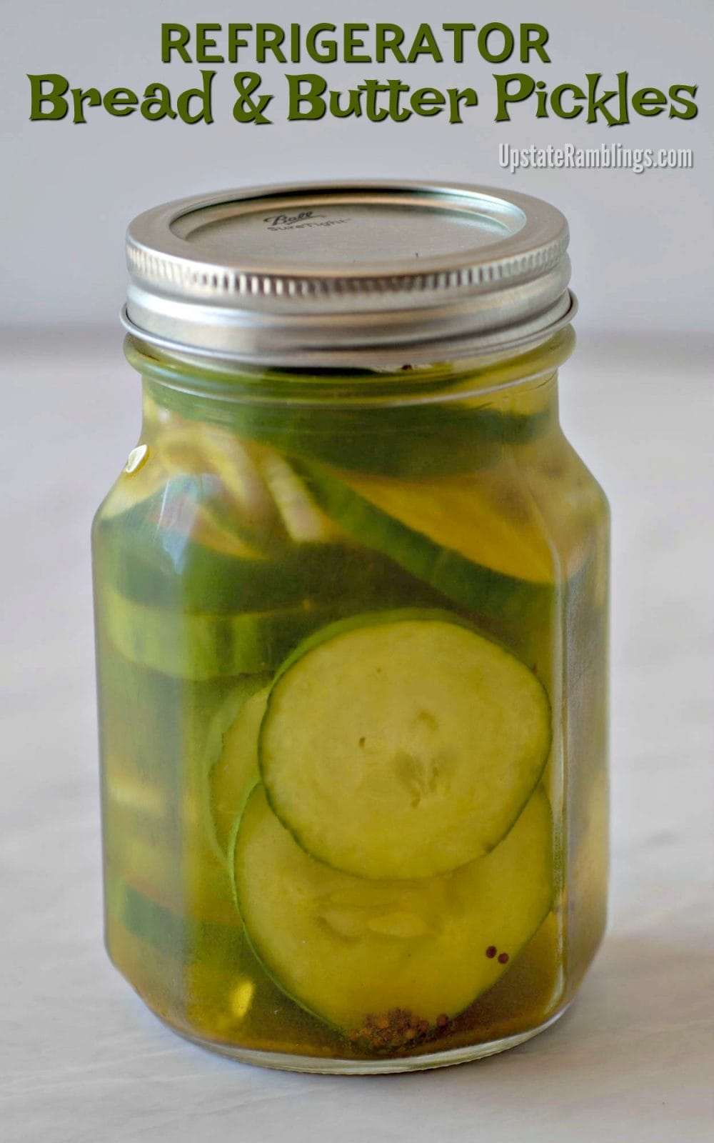 Make these quick and easy Refrigerator Bread and Butter Pickles with no canning equipment or fuss. These homemade pickles are made from garden fresh cucumbers, vinegar and spices for an easy side dish for your summer sandwiches. #pickles #refrigeratorpickles #breadandbutterpickles #quickpickles