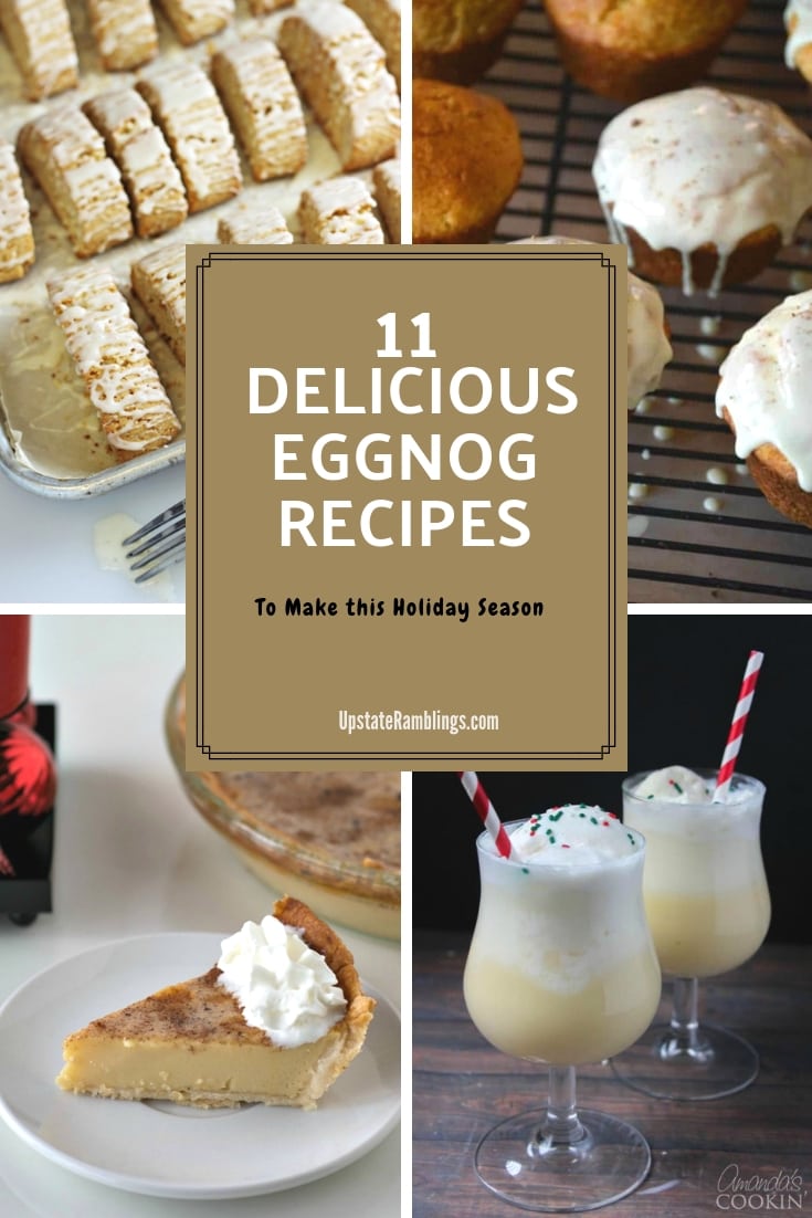 Find Eggnog recipes for your holiday table! Eggnog is a classic flavor of the Christmas season - and it is yummy in recipes too! Try some of these delicious eggnog desserts this year - pies, muffins, cookies, beverages and so much more! #eggnog #dessert #holidaybaking #Christmas
