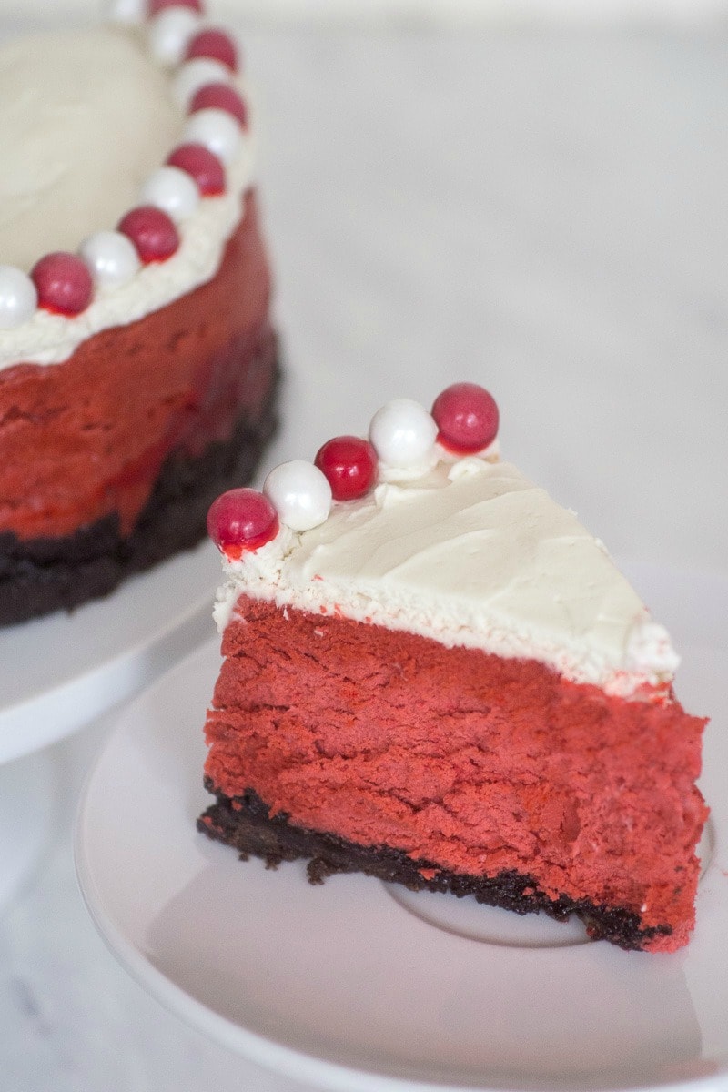 Instant Pot Red Velvet Cheesecake - perfect for the holidays
