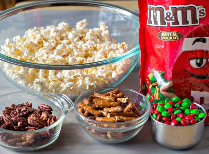 Ingredients for white chocolate covered popcorn