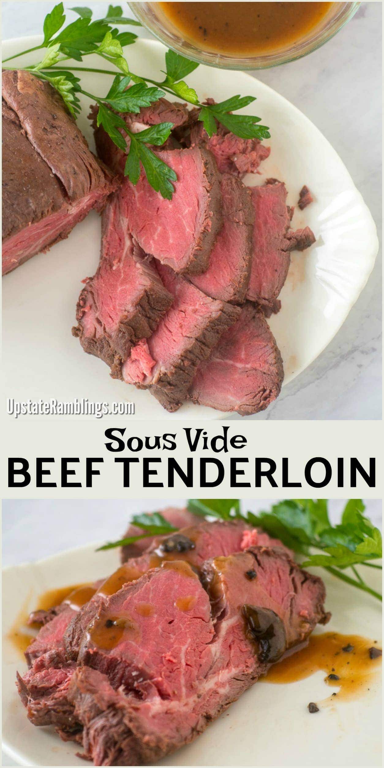 This recipe for Sous Vide Beef Tenderloin gives you the perfect roast every time. And an elegant beef tenderloin is the perfect centerpiece for a special dinner like Christmas Day or New Year's that is delicious and surprisingly easy to make. #beeftenderloin #sousvide #christmasdinner
