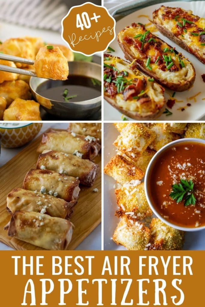 collage of air fryer appetizers