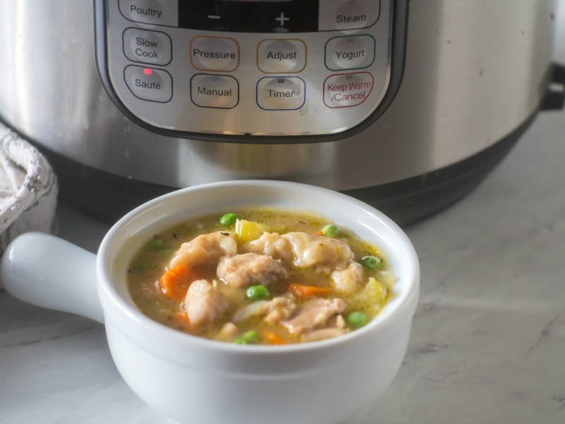 Pressure Cooker Chicken and Dumplings - easy family meal