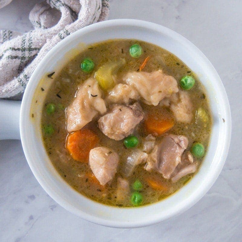 Easy family dinner - chicken and dumplings cooked in a pressure cooker 