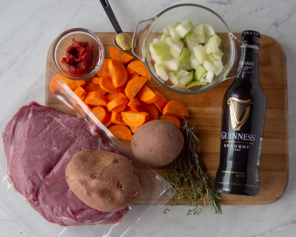 Ingredients for Instant Pot Lamb stew with Guinness