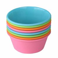 Bakerpan Silicone Mini Cake Pan, Large Muffin Cup, 3 1/2 Inch Baking Cups, Set of 8