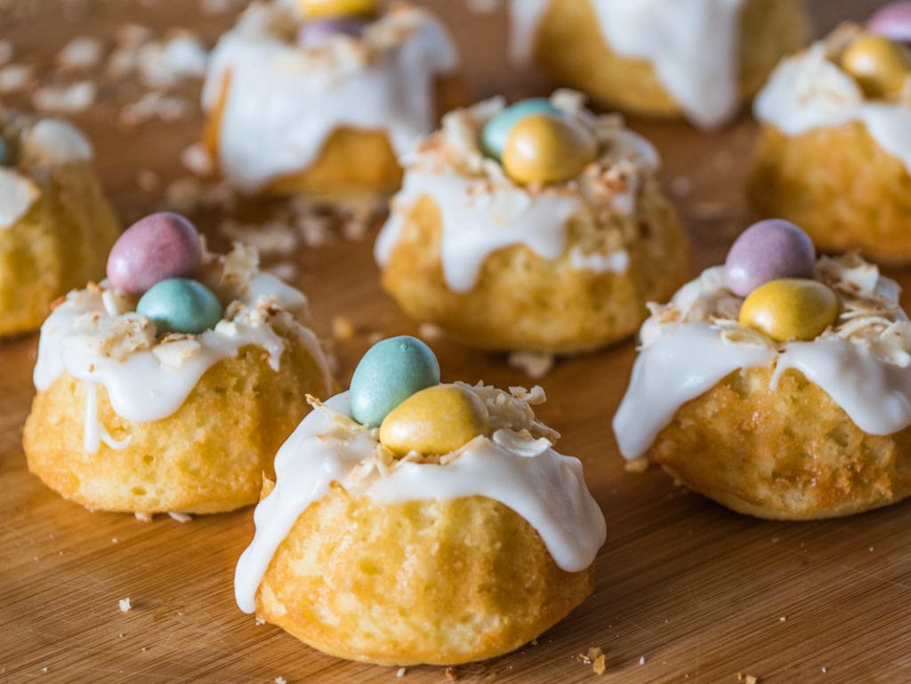 Lemon and Cherry Mini Bundt Cakes - foodiecrush