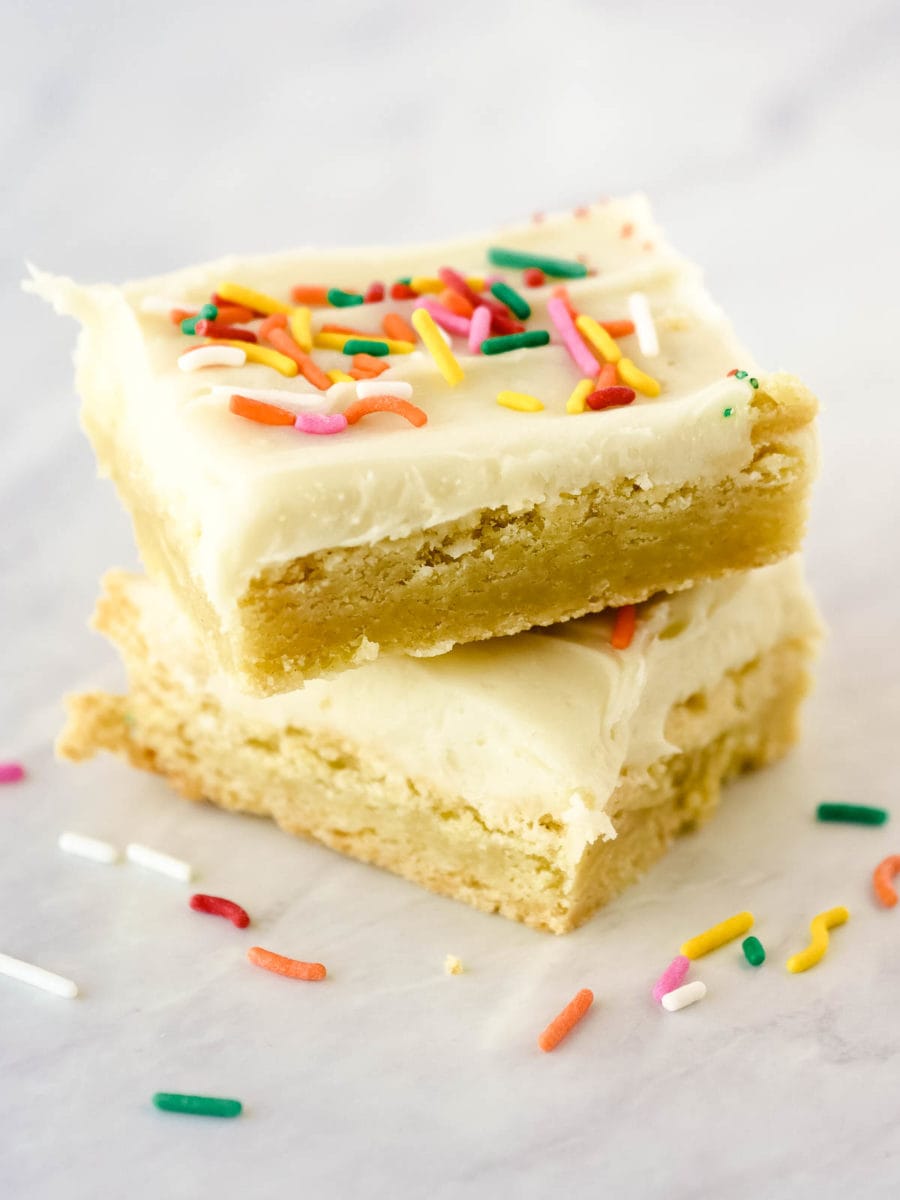 stack of Easter decorated sugar cookie bars