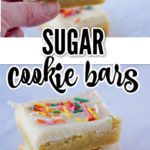 sugar cookie bars decorated for spring with multicolored sprinkles