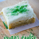 sugar cookie bars decorated for St. Patrick's Day