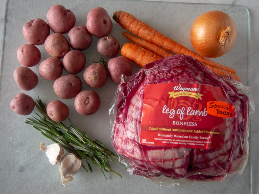 ingredients for instant pot leg of lamb from the top