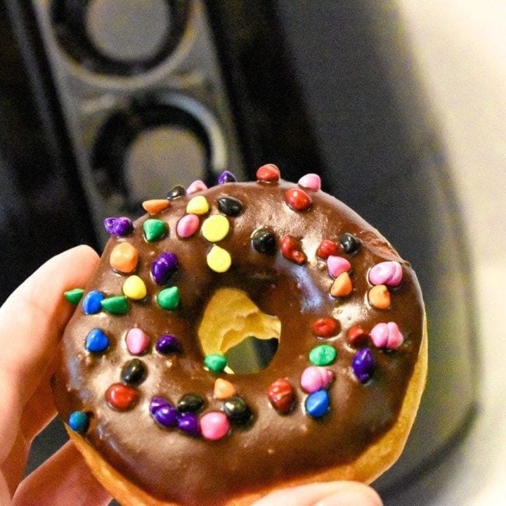 Air fryer donuts with chocolate glaze