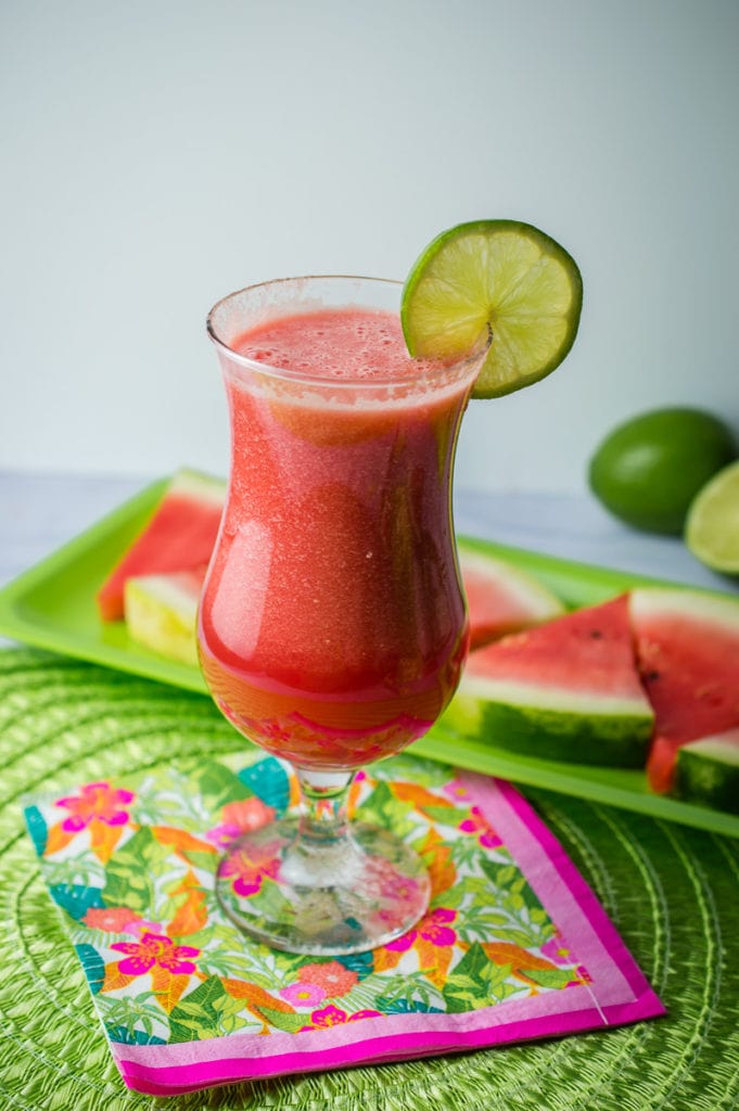watermelon vodka drink made with lime