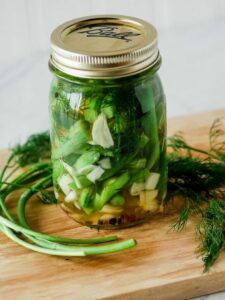 jar of quick pickled beans
