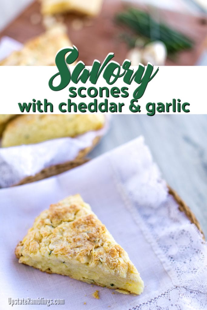 savory scones with cheddar cheese, garlic and chives