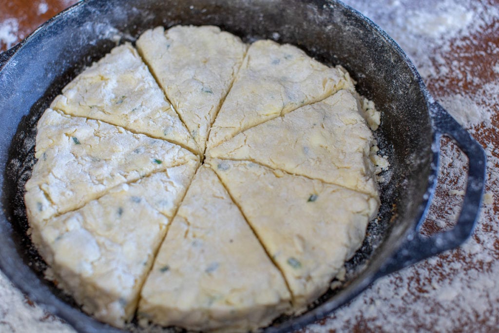 scones cooked in a cast iron skillet