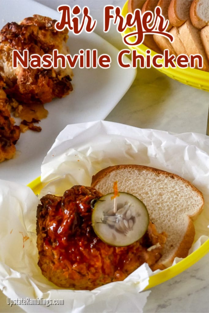 top view of Air fryer Nashville chicken