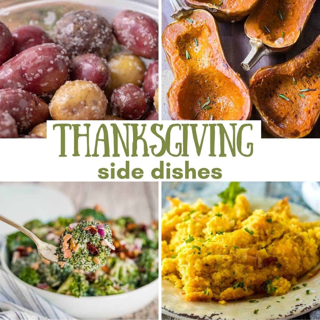 collage of thanksgiving sides