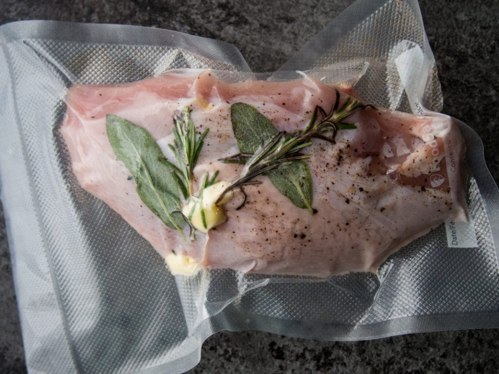 sous vide turkey bagged for cooking