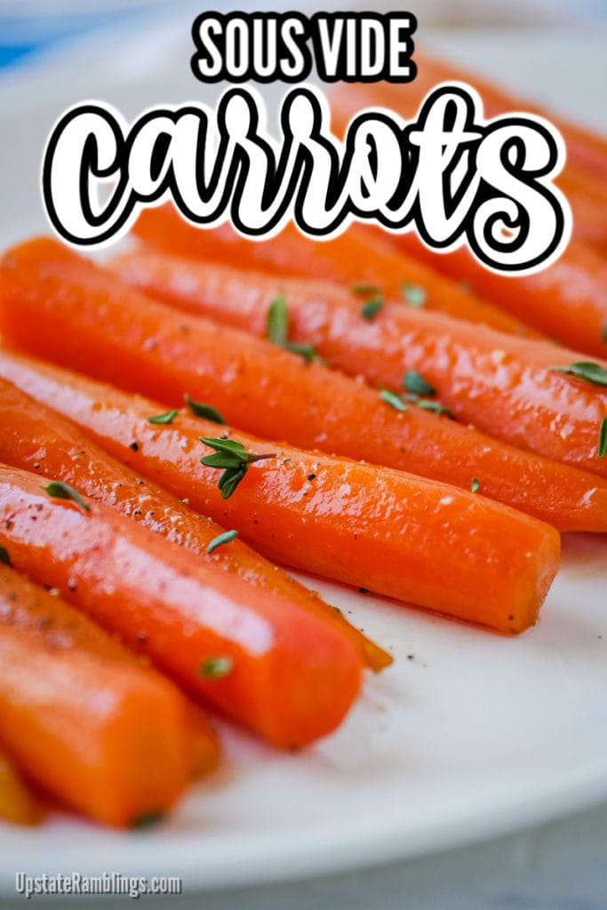 Sous vide carrots with maple bourbon glaze on a plate