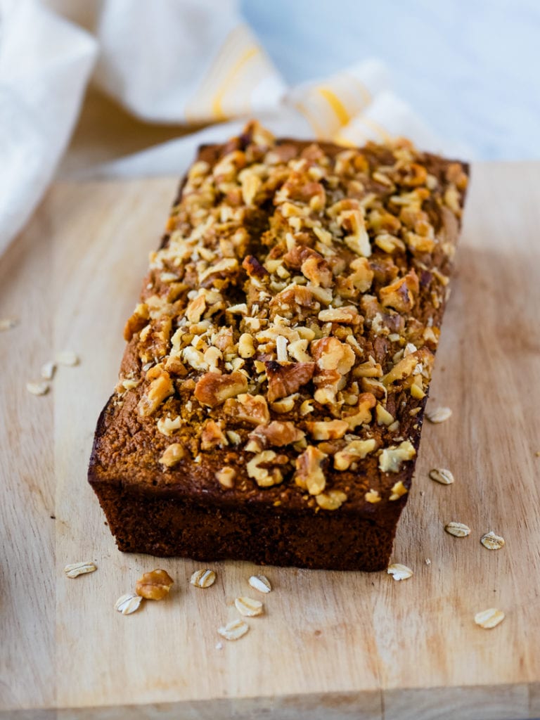 five ingredient banana bread with oats