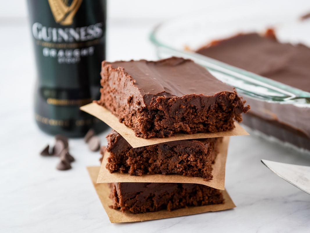 Guinness Brownies with Chocolate Ganache - Upstate Ramblings