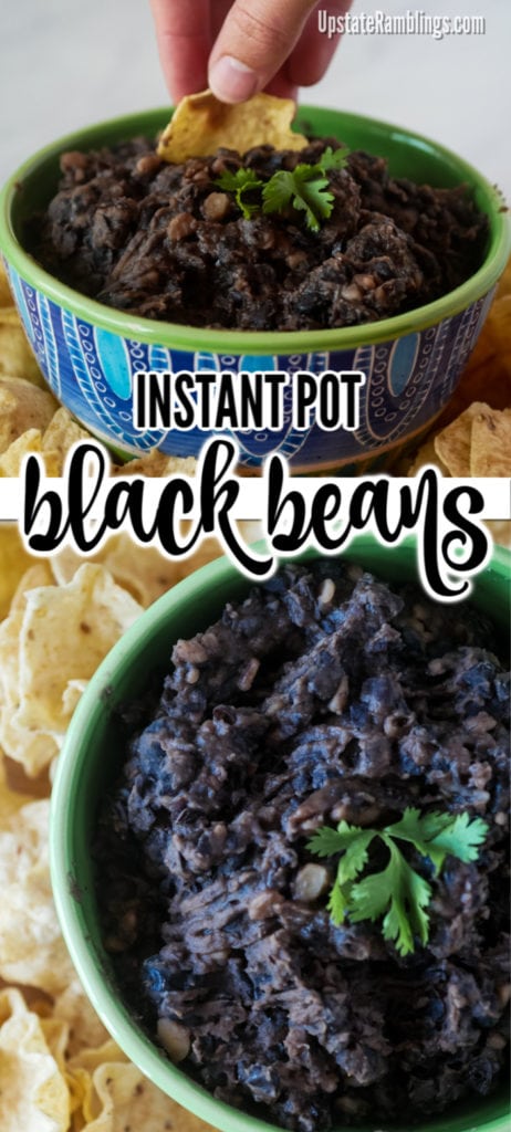 These creamy and spicy black beans are an easy Instant Pot recipe. The beans need no soaking and no draining. They are cooked with onions, garlic and chipotle peppers in adobe sauce for a rich and flavorful side dish, perfect for Taco Tuesday or any Mexican meal.