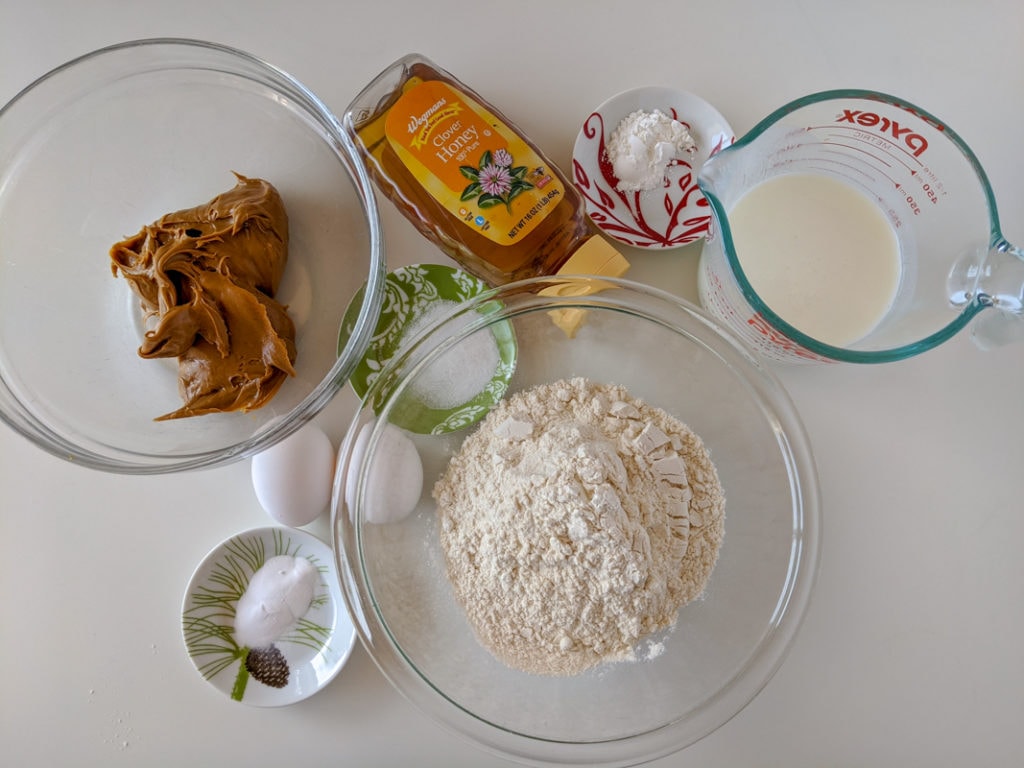 ingredients for peanut butter quick bread