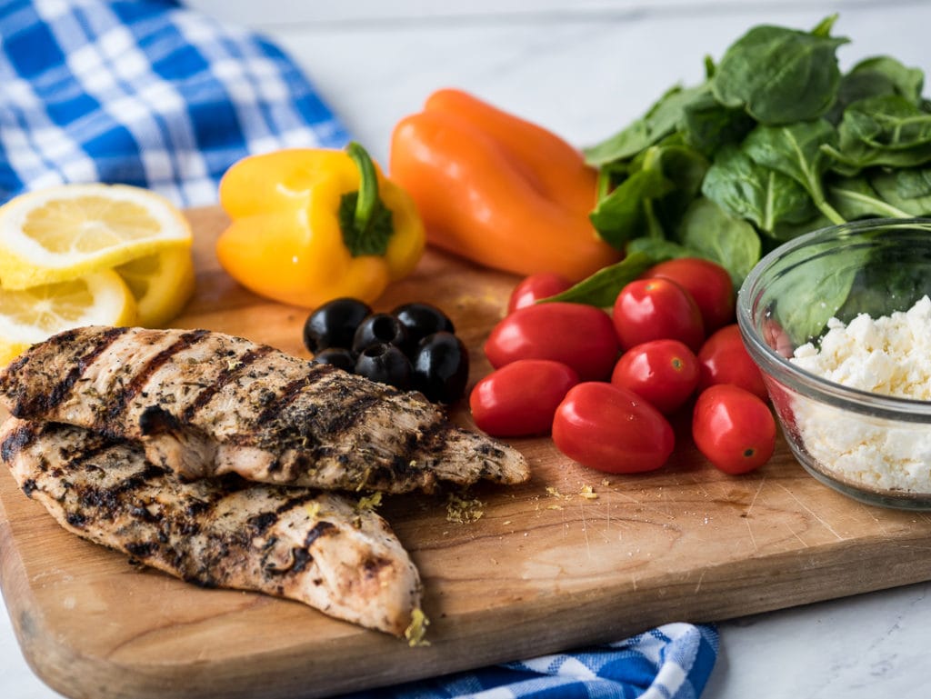 ingredients for greek chicken salad