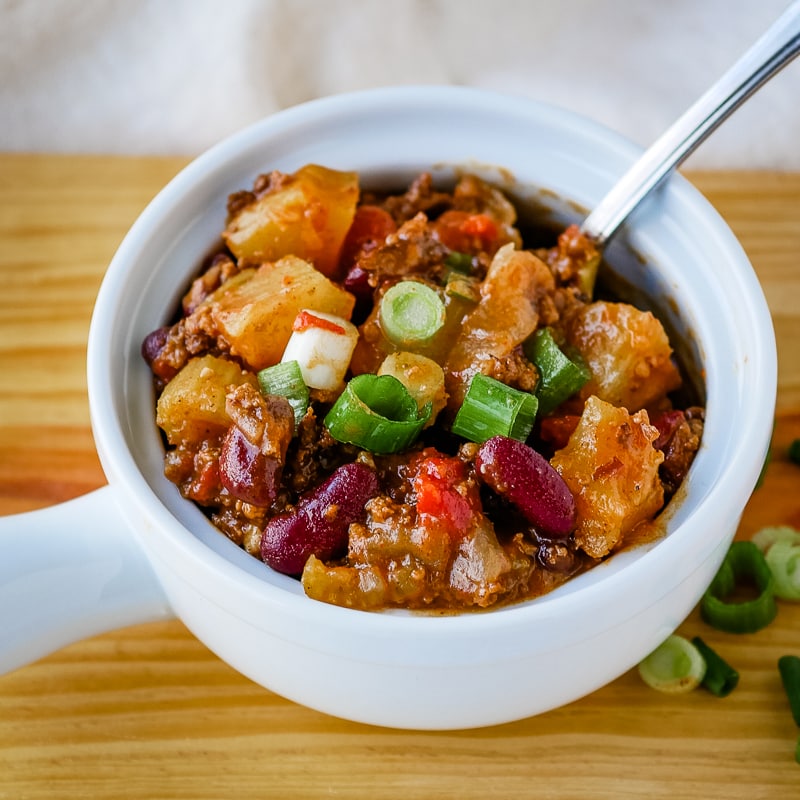 bowl of pineapple chili cooked in the Instant Pot