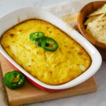 baking dish with chile relleno casserole