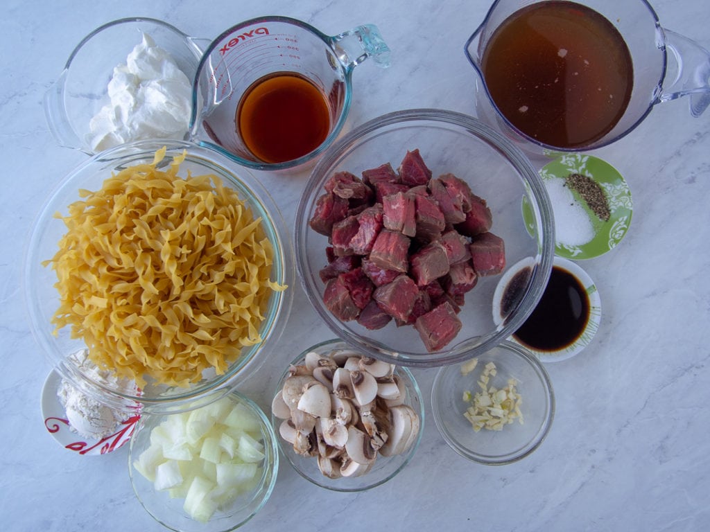 ingredients for instant pot beef stroganoff