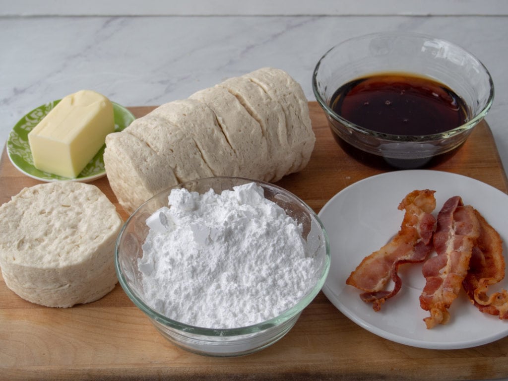 ingredients for maple glazed donuts