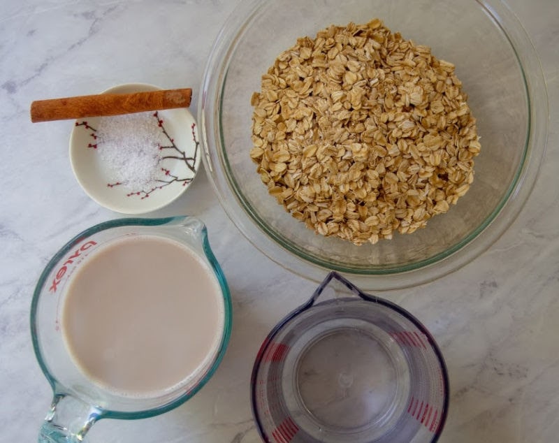 ingredients for Instant Pot oatmeal