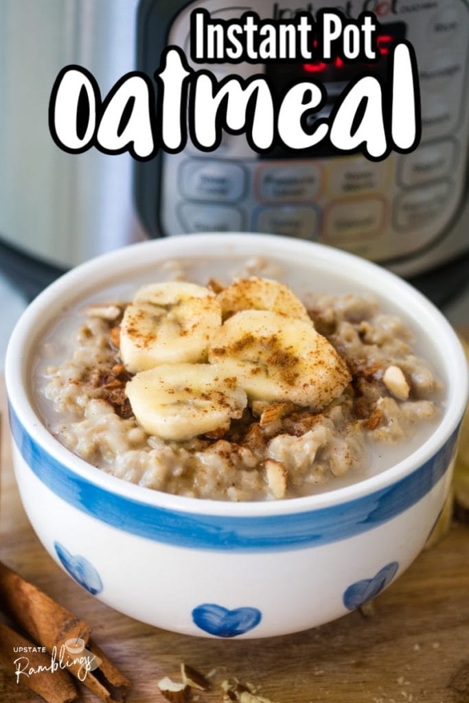 bowl of oatmeal in front of an Instant Pot