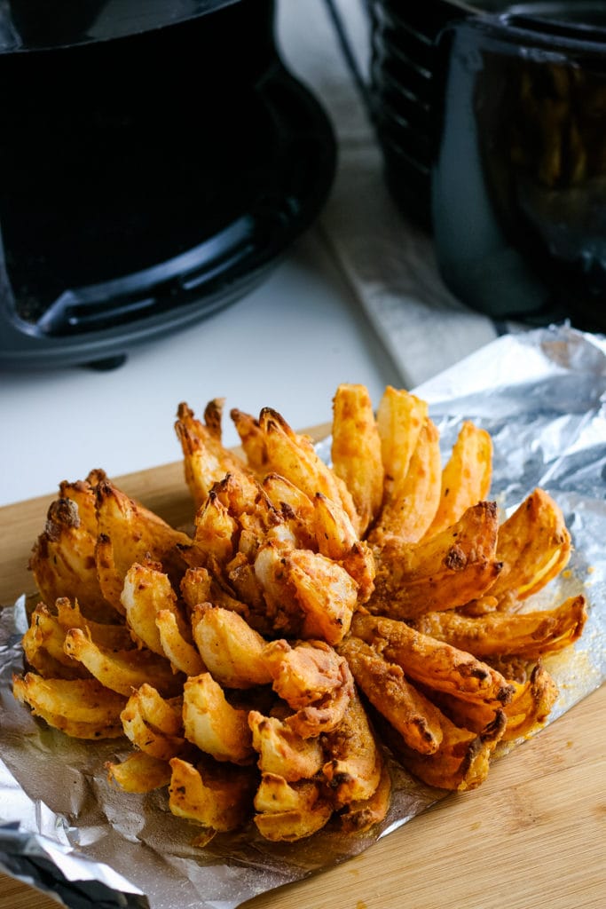 Air fryer pineapple fritters with a blooming onion twist.