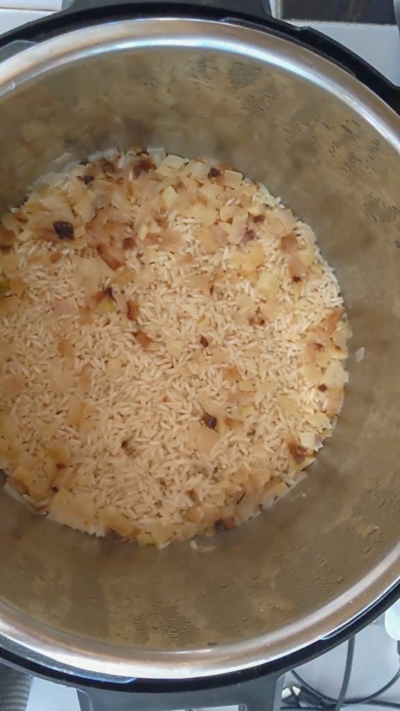 Instant Pot lemon rice after cooking