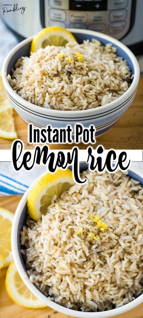 This quick and easy Instant Pot Lemon rice makes a fabulous addition to any meal. Rice is flavored with lemon and dill and quickly cooked in a pressure cooker for a quick and easy Greek inspired side. Add excitement to boring white rice and serve something different for dinner tonight!